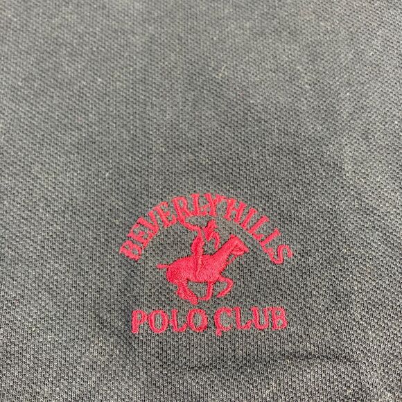 Vintage Beverly Hills Polo Club Polo Shirt Mens Medium Navy Blue Embroidered NWT - Picture 3 of 11